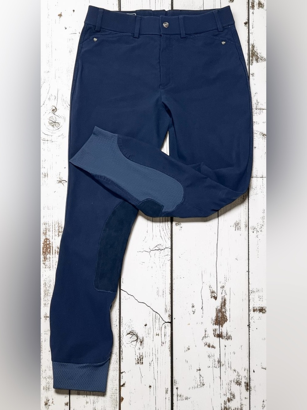 Ariat Youth Equestrian Riding Breeches Pants Sz 16 Blue Grip Competition Riding